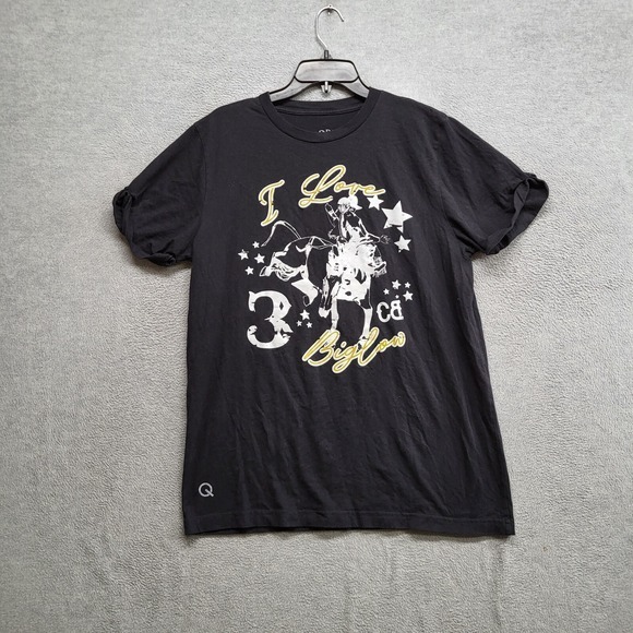 Quincy Mae Tops - Quincy‎ Women Shirt XL Black I Love Graphic Big Cow Casual Cotton Short